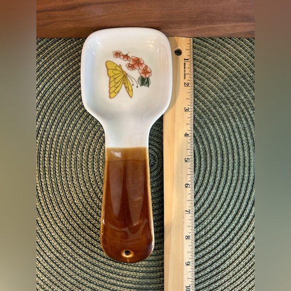 Otagiri "Butterfly Bloom" Spoon Rest with Hanger Vintage 1970s Handcrafted Japan - Picture 6 of 7